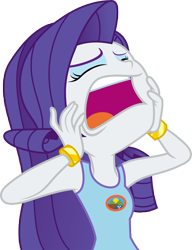 Size: 7000x9134 | Tagged: safe, artist:luckreza8, rarity, equestria girls, legend of everfree, absurd resolution, big no, bracelet, camp everfree logo, camp everfree outfits, clothes, drama queen, faic, female, inkscape, jewelry, marshmelodrama, open mouth, simple background, solo, transparent background, vector