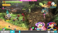 Size: 693x399 | Tagged: safe, edit, fluttershy, sunset shimmer, better together, equestria girls, game stream, 2 players, co-op, gamer sunset, gamershy, pikmin, pikmin 3, streaming, sunset gamer, sunset shimmer frustrated at game, video game