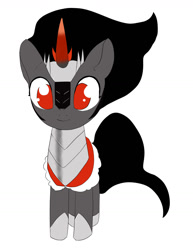 Size: 1000x1296 | Tagged: dead source, safe, derpibooru import, king sombra, pony, unicorn, male, simple background, smiling, solo, stallion, white background