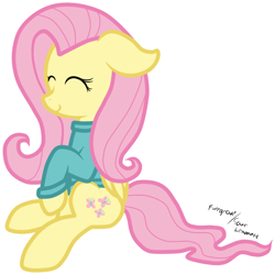 Size: 758x757 | Tagged: safe, artist:furrgroup, fluttershy, pegasus, pony, bottomless, clothes, partial nudity, solo, sweater, sweatershy