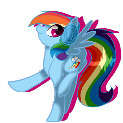 Size: 682x685 | Tagged: safe, artist:lucinda250, derpibooru import, rainbow dash, pegasus, pony, backwards cutie mark, headphones, remake, simple background, solo, trace, transparent background