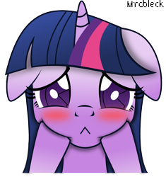 Size: 2000x2128 | Tagged: safe, artist:mrcbleck, derpibooru import, twilight sparkle, blushing, simple background, solo, transparent background, vector