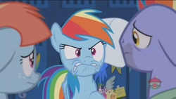 Size: 1280x720 | Tagged: safe, derpibooru import, screencap, bow hothoof, rainbow dash, windy whistles, pegasus, pony, parental glideance, angry, beard, facial hair, faic, father and child, father and daughter, female, floppy ears, freckles, furious, gritted teeth, heartbreak, husband and wife, lip bite, locker room, male, mare, mohawk, mother and child, mother and daughter, multicolored mane, parent and child, rainbow dash is best facemaker, rainbow dash is not amused, sad, sin of wrath, stallion, unamused