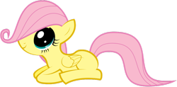 Size: 900x441 | Tagged: safe, artist:omniferious, fluttershy, pegasus, pony, cute, dilated pupils, filly, filly fluttershy, happy, looking up, prone, puppy dog eyes, shyabetes, simple background, smiling, solo