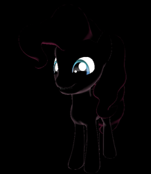 Size: 511x586 | Tagged: safe, artist:darth-silas, pinkie pie, earth pony, pony, 3d, 3d pony creator, dark, dark room, darkness, female, grin, happy, mare, pony creator 3d, ponylumen, shadows, smiling