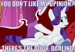 Size: 506x348 | Tagged: safe, edit, edited screencap, screencap, rarity, pony, unicorn, ppov, image macro, meme, opinion, solo