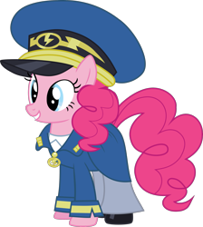 Size: 2097x2345 | Tagged: safe, artist:flareblitzfury, pinkie pie, earth pony, pony, testing testing 1-2-3, .svg available, clothes, costume, simple background, solo, transparent background, uniform, vector