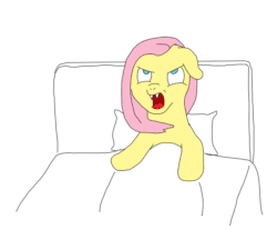 Size: 744x617 | Tagged: safe, fluttershy, pegasus, pony, animated, movie quote in the comments, possessed, the exorcist