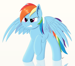 Size: 4250x3750 | Tagged: safe, artist:arcane-thunder, derpibooru import, rainbow dash, pegasus, pony, absurd resolution, angry, female, mare, simple background, solo, white background