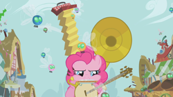 Size: 1280x720 | Tagged: safe, screencap, pinkie pie, parasprite, pony, swarm of the century, solo