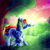 Size: 2000x2000 | Tagged: safe, artist:anisa-mlp222, derpibooru import, rainbow dash, pegasus, pony, solo, sunset, tree