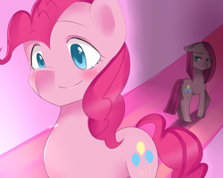 Size: 1280x1024 | Tagged: safe, artist:yanyao, pinkie pie, earth pony, pony, duality, pinkamena diane pie, pixiv, solo