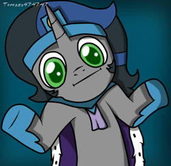 Size: 589x572 | Tagged: safe, artist:terezas474747, derpibooru import, king sombra, pony, unicorn, :i, exploitable meme, good king sombra, looking at you, meme, shrug, shrugpony, solo