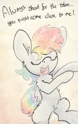 Size: 686x1082 | Tagged: safe, artist:slightlyshade, derpibooru import, rainbow dash, pegasus, pony, solo, traditional art