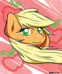 Size: 1500x1800 | Tagged: safe, artist:wiggabuysomeapples, applejack, earth pony, pony, female, loose hair, mare, solo