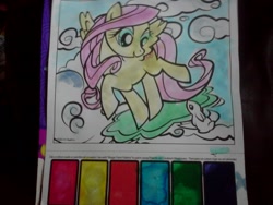 Size: 1280x960 | Tagged: safe, artist:gallifreyanequine, fluttershy, pegasus, pony, merchandise, traditional art, watercolor painting