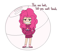 Size: 623x543 | Tagged: safe, artist:redhotkick, pinkie pie, human, clothes, gravity falls, hamster ball, humanized, legend of the gobblewonker, mabel pines, sweater