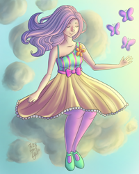 Size: 1152x1440 | Tagged: safe, artist:darisper, fluttershy, human, humanized, solo