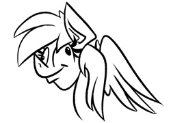 Size: 1127x811 | Tagged: safe, artist:cowsrtasty, derpy hooves, pony, bust, lineart, monochrome, solo