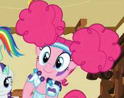 Size: 722x573 | Tagged: safe, derpibooru import, screencap, pinkie pie, rainbow dash, rarity, earth pony, mermaid, pony, unicorn, scare master, alternate hairstyle, astrodash, clothes, costume, cute, diapinkes, female, mare, mermarity, pinkie puffs, roller skates