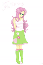 Size: 1181x1748 | Tagged: safe, artist:princessdepression, fluttershy, equestria girls, clothes, female, pink hair, solo, yellow skin