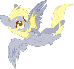 Size: 7657x7207 | Tagged: safe, artist:belka-sempai, derpy hooves, pegasus, pony, chest fluff, female, flying, mare, simple background, smiling, solo, spread wings, transparent background, wings