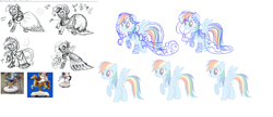 Size: 1000x433 | Tagged: safe, derpibooru import, rainbow dash, pegasus, pony, concept art, female, mare, simple background, white background