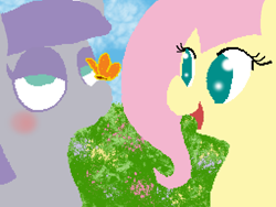 Size: 764x574 | Tagged: safe, artist:patootiecutie, fluttershy, maud pie, pegasus, pony, female, mare, maudshy