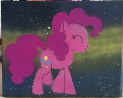 Size: 1502x1199 | Tagged: safe, artist:midnightsprint, pinkie pie, earth pony, pony, female, mare, painting, pink coat, pink mane, space