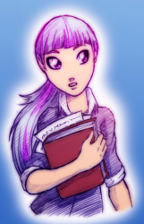 Size: 1038x1614 | Tagged: safe, artist:arucardpl, derpibooru import, twilight sparkle, human, book, humanized, light skin, solo