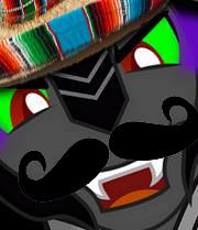 Size: 180x209 | Tagged: artist needed, safe, derpibooru import, king sombra, pony, unicorn, close-up, king sombrero, moustache, smiling, solo, sombrero