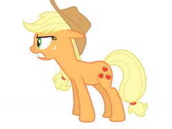 Size: 1024x768 | Tagged: safe, applejack, earth pony, pony, angry, nose wrinkle, rage, scrunchy face, solo