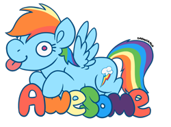 Size: 800x592 | Tagged: safe, alternate version, artist:darkodraco, derpibooru import, rainbow dash, pegasus, pony, awesome, derp, female, mare, simple background, smiling, solo, spread wings, tongue out, transparent background, wings