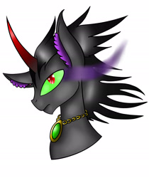 Size: 1713x2036 | Tagged: safe, artist:ooocarolineooo, derpibooru import, king sombra, pony, unicorn, necklace, solo