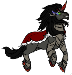 Size: 501x517 | Tagged: safe, artist:staris-chan, derpibooru import, king sombra, pony, unicorn, black mane, male, sharp teeth, solo, sombra eyes, stallion