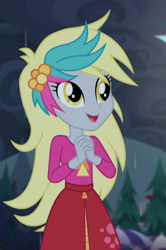 Size: 716x1080 | Tagged: safe, screencap, derpy hooves, better together, equestria girls, let it rain, cropped, cute, derpabetes, female, happy, smiling, solo focus