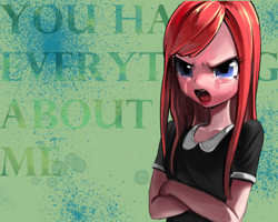 Size: 1000x800 | Tagged: safe, artist:quizia, pinkie pie, equestria girls, angry, crying, i hate everything about you, pinkamena diane pie, sad, solo, song reference, three days grace