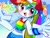 Size: 1811x1375 | Tagged: safe, artist:yuyutsuka_0130, derpibooru import, rainbow dash, better together, equestria girls, spring breakdown, blushing, clothes, cute, dashabetes, female, hat, midriff, open mouth, signature, sleeveless, solo, tanktop, wristband