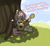 Size: 1280x1186 | Tagged: safe, artist:catzino, fluttershy, pegasus, pony, cute, guitar, heart, lyrics, shadow, singing, solo, tree