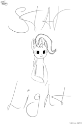 Size: 4000x6000 | Tagged: safe, artist:graphictoxin, starlight glimmer, pony, unicorn, absurd resolution, simple background, sketch, smiling, text