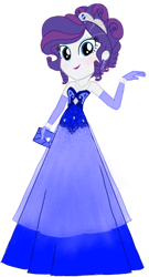 Size: 690x1280 | Tagged: safe, artist:tsundra, rarity, equestria girls, alternate costumes, alternate hairstyle, beautiful, blue, clothes, dress, simple background, solo, transparent background