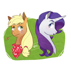 Size: 500x500 | Tagged: safe, artist:twilidramon, applejack, rarity, earth pony, pony, unicorn, ask-rarijack, female, lesbian, rarijack, shipping, tumblr