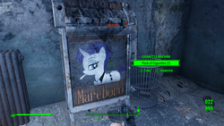 Size: 1280x720 | Tagged: safe, screencap, rarity, pony, unicorn, cigarette machine, fallout 4, game mod, gun, weapon, xbox one