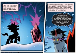 Size: 1137x794 | Tagged: safe, derpibooru import, idw, king sombra, pony, umbrum, unicorn, siege of the crystal empire, spoiler:comic, spoiler:comicfiendshipismagic1, colt, comic, crystal, dark crystal, male, official comic, sombra eyes