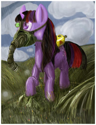 Size: 786x1017 | Tagged: safe, artist:skoparov, derpibooru import, twilight sparkle, rain, respirator, solo