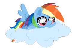 Size: 2855x1994 | Tagged: safe, artist:musicfirewind, derpibooru import, rainbow dash, pegasus, pony, chibi, cloud, cute, dashabetes, heart eyes, paint tool sai, redbubble, simple background, solo, teepublic, transparent background, watermark, wingding eyes