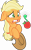 Size: 3000x4811 | Tagged: safe, artist:atmospark, artist:dfectivedvice, applejack, earth pony, pony, worm, absurd resolution, adventure time, apple, colored, floppy ears, holding hat, simple background, solo, transparent background, vector