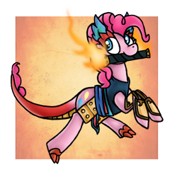 Size: 500x500 | Tagged: safe, artist:owletumel, pinkie pie, crossover, ponified, skylanders, solo, species swap, torch, video game