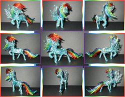 Size: 3000x2323 | Tagged: safe, artist:malte279, derpibooru import, rainbow dash, pegasus, pony, collage, craft, sculpture, wire sculpture