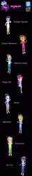 Size: 382x2087 | Tagged: safe, artist:daemonbombinc, applejack, fluttershy, pinkie pie, rainbow dash, rarity, sci-twi, sunset shimmer, twilight sparkle, equestria girls, 3d, black background, clothes, download at source, downloadable, gmod, humane five, humane seven, humane six, pajamas, simple background, slippers, source filmmaker, twolight